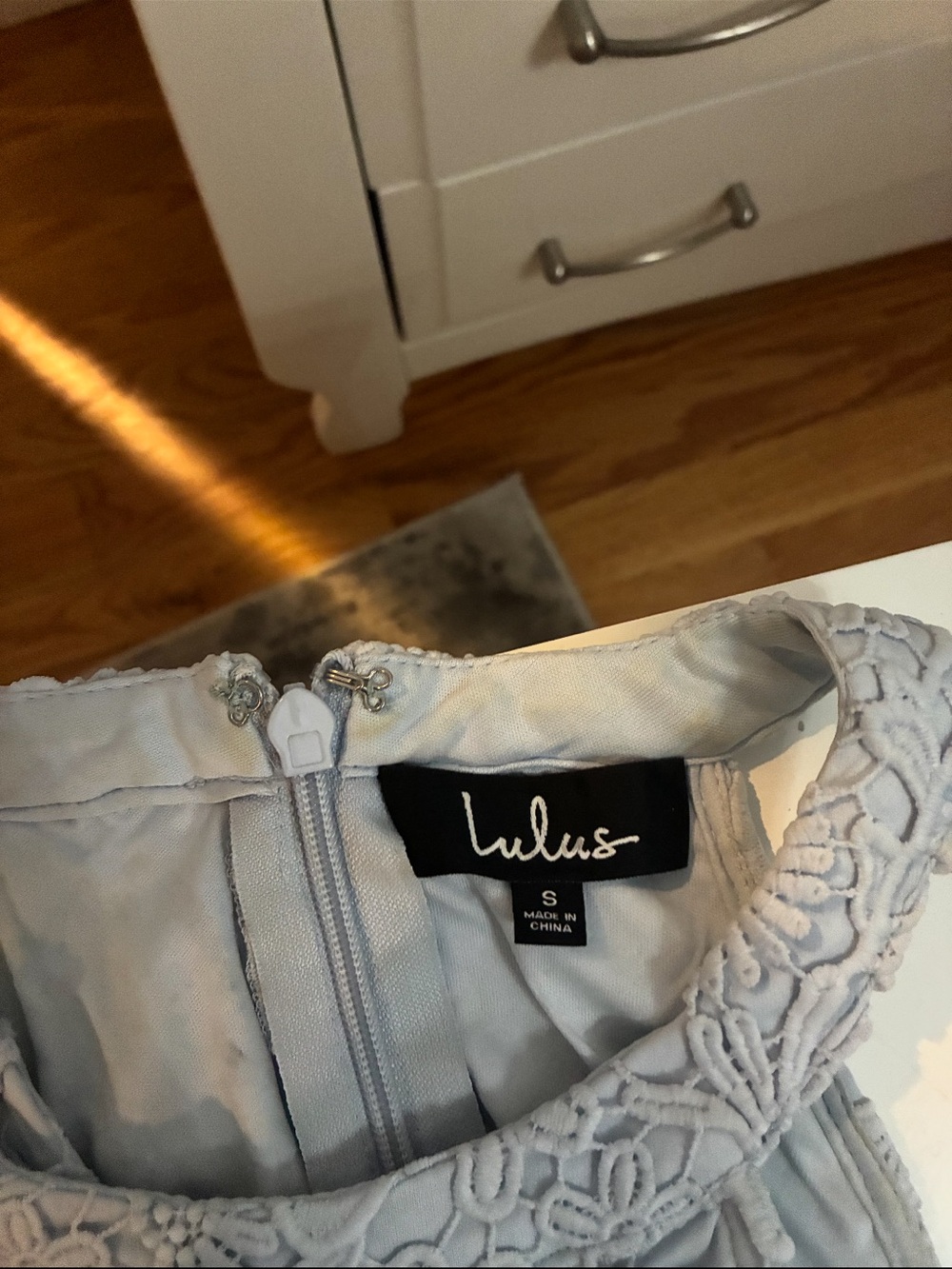 Lulu's Light Blue Lace Midi Dress
